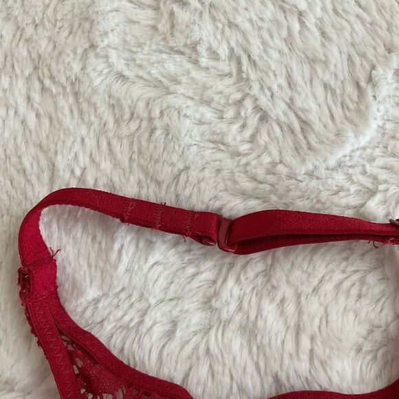 Victoria's Secret Very Sexy‎ Bralette Size Small Red Halter High Neck Lace Bra - Picture 5 of 5